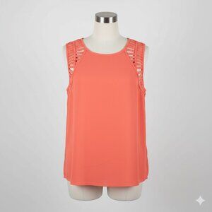 Lily Rose Vibrant Coral Tank Top